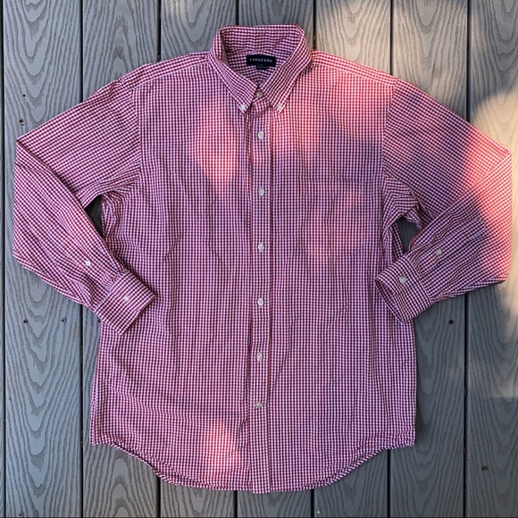 Lands End 100% cotton checkered button down shirtM - Picture 6 of 12